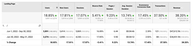 Cost-Effective Marketing Screenshot of Increased Revenue in GA4